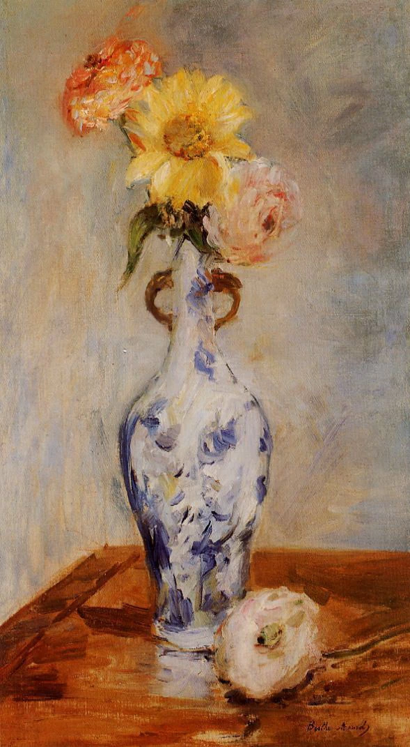Vaso blu con fiori